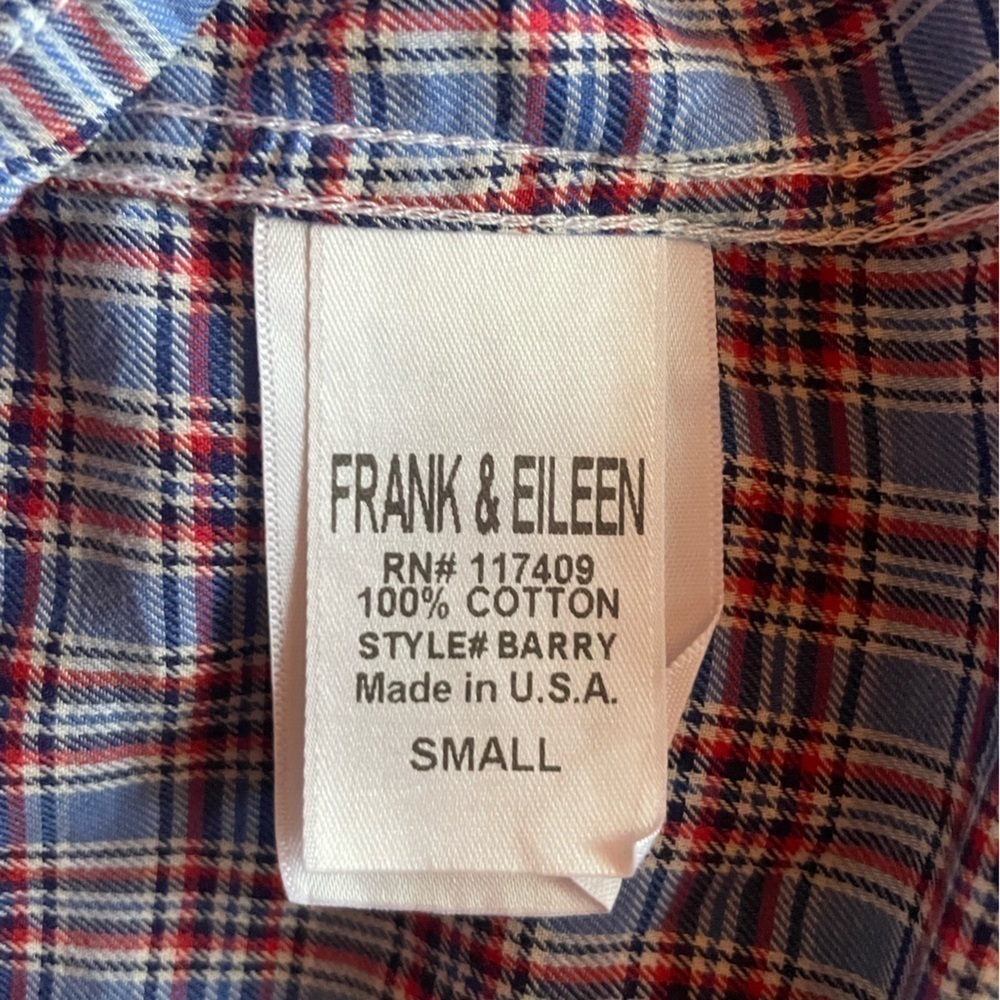Frank & Eileen Cotton Plaid Blouse Sz Small Sm - Picture 6 of 6